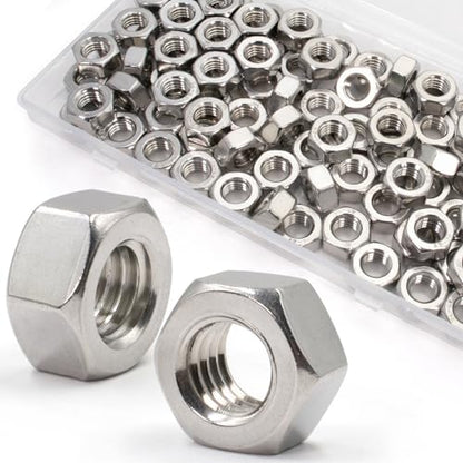 ZQZ M8-1.25 Hex Nuts,90PCS Stainless Steel Hardware Nut 304 ss Threaded Nut - size: Metric M8;90 PCS