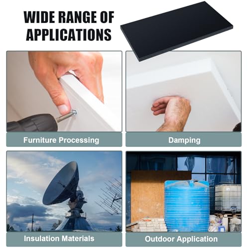 2 Pcs 3/4" Thick HDPE Plastic Sheets Thick Hard HDPE Polyethylene Sheet