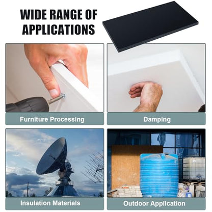 2 Pcs 3/4" Thick HDPE Plastic Sheets Thick Hard HDPE Polyethylene Sheet
