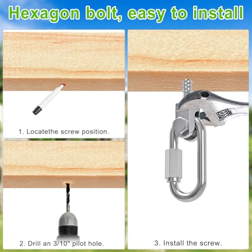 SELEWARE Heavy Duty Swing Hanger, 2 Pack Porch Swing Hardware - color: O (5 Inch, 2 Pack)
