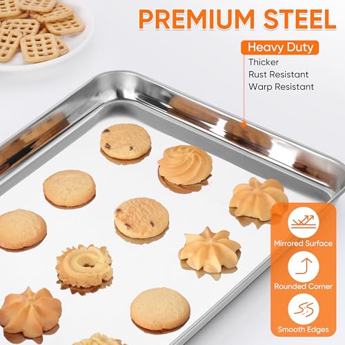 LIANYU Stainless Steel Baking Sheet Set of 3, 20”x14”, Dishwasher Safe - size: 19.7x13.8x1 Inch