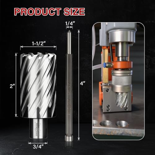 ANGELSWORD M2 HSS Annular Cutter,Diameter 1-1/2" x Depth 2",Mag Drill Bit - size: N. 1-1/2" Diameter, style: HSS 2" Cut Depth