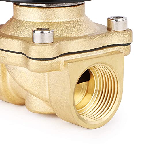 U.S. Solid 3/4 in Brass Electric Solenoid Valve, DC 12 V, Normally Closed, FKM Seal, 7.6 Cv, Semi-Direct, for Air Gas Fuel and Oil, Pack of 20 - size: 3/4 inch(20-pack)