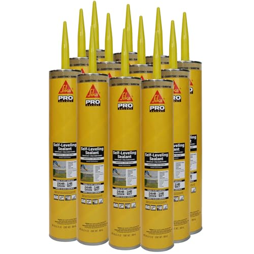 SIKA Sikaflex Self-Leveling Sealant - Sandstone, Polyurethane with Quick Curing for Horizontal Expansion Joints - 29 fl. oz Cartridge (Pack of 12), Durable, Easy Application - color: Sandstone, size: 29 fl. oz (Pack of 12)