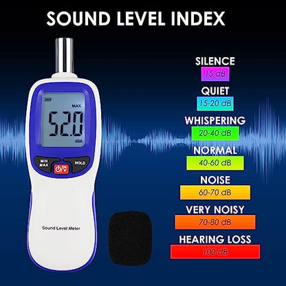 Decibel Meter Wireless Sound Decibel Meter with App Data Logging Bluetooth Portable Sound Level Meter 30~130dBA High Accuracy SPL Meter for Classroom, Office, Home and etc. - color: Bluetooth Sound Level Meter