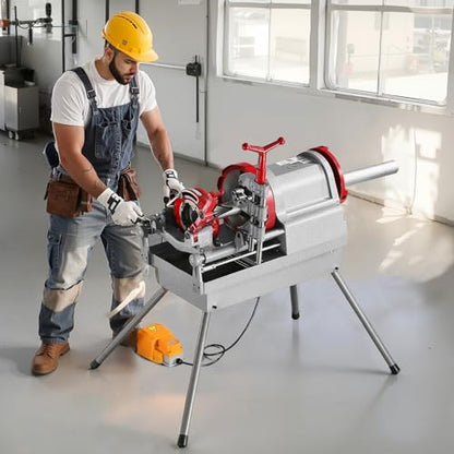 VEVOR Electric Pipe Threader Machine, 900W 2-Speed Threading Cutting Machine, 1/2 to 4 inch Pipes Threading Cutter Tool with Foot Pedal for Plumbing, Automotive Repairs, Metalworking - size: 1/2" - 4"