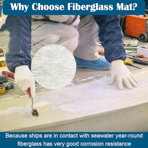 Fiberglass Mat, 3.5 Yards X 41" Wide Fiberglass Chopped Strand Mat, Strong Repair Function- Suit for Surfaces and Reinforces Repairs - size: 3.5 Yards X 41" Wide
