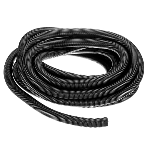 uxcell 7/8 Inch x 33 Ft Split Wire Loom Tubing, Guard Convoluted Flex, Protective Split Cable Conduit, Flexible Wire Protector Tubing, Electrical Cord Cover, Black - color: Black, size: 7/8 Inch x 33 Ft