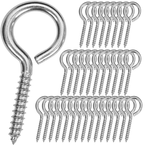 10PCS 2.55 inches Screw Eyes M5 304 Stainless Steel Eye Screws, Heavy Duty Screw, Eye Hooks Screw Eye Bolts Eye Hooks Screw, Indoor & Outdoor Uses (10, M5-2.55inch) - size: M5-2.55inch
