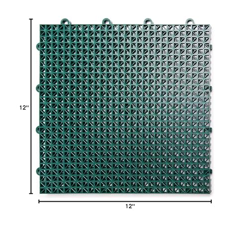 SnapLock DuraGrid 12"x12" Interlocking Deck Tiles, 40 Pack, Evergreen - color: Evergreen, size: 40 Pack