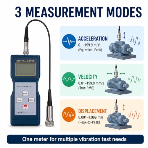 Digital Vibration Meter VM-6320 Vibration Analysis Meter Mechanical Vibration Meters