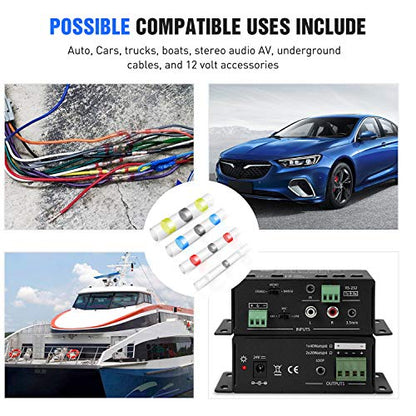 Nilight - 50025R 50pcs Solder Seal Wire Connector, Solder Seal Heat Shrink Butt Connectors,Electrical Waterproof Insulated Marine Automotive Copper(23Red 12Blue 10White 5Yellow),2 Years Warranty - color: 50PCS Solder Seal Connectors (Yellow, Blue, Red, Wh