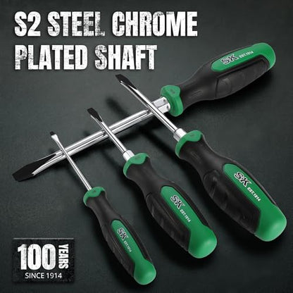 SK 6-Piece Slotted Screwdriver Set, Magnetic Screwdriver Set, S2 Steel - style: Slotted