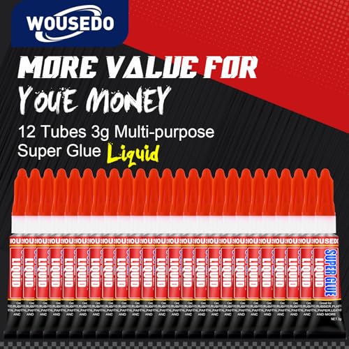 12 X 3g Super Glue Liquid, Fast Drying All-Purpose Cyanoacrylate(CA) Glue - size: Liquid