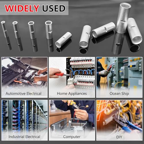BAALA 20 PCS 8 Gauge Non-Insulated Butt Connectors Kit Tinned Copper, 20PCS Seamless Barrel Crimp Butt Splice Connector Wire Connectors with 20PCS 3:1 Heat Shrink Tubes - color: Tinned Copper