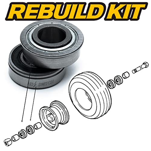 HD Switch (1 Set) Front Wheel Bearing Rebuild Kit Replaces Dixie Chopper 67205 & 10205 - Inner & Outer Bearings