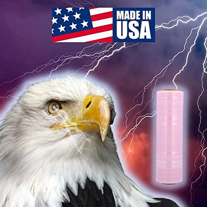 PSBM Anti-Static Stretch Wrap, 192 Pack, 18 Inch x 1500 Feet, 80 Gauge, Pink, Down Gauge Large Plastic Cling Film for Pallets Moving Storing - size: 192 Rolls