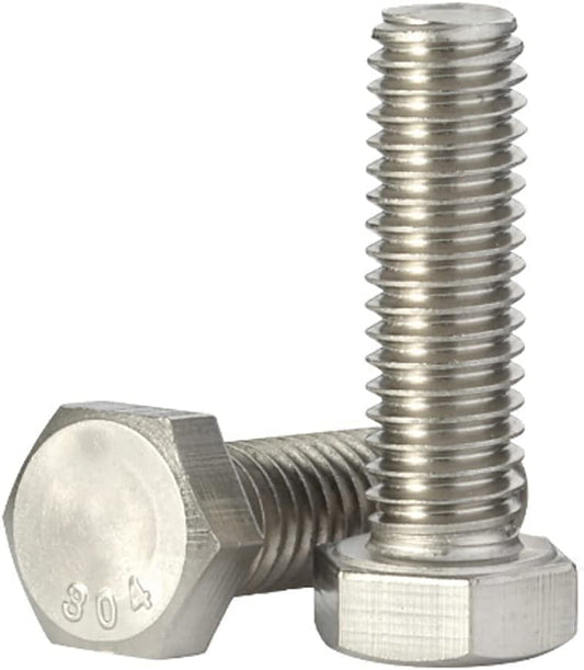 1/4-20 x 3/4" Hex Head Cap Screws Hexagon Bolts, External Hex Drive, Stainless Steel 304, UNC Coarse Thread Fully Threaded, Pack of 25 - color: Silver, size: 1/4-20 x 3/4"