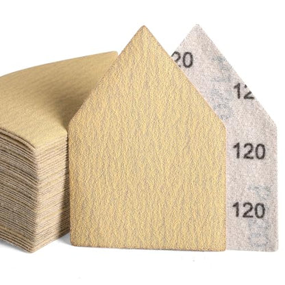 POLIWELL Triangle Sanding Sheets 50PCS 90x65mm Hook & Loop - style: 120 Girt