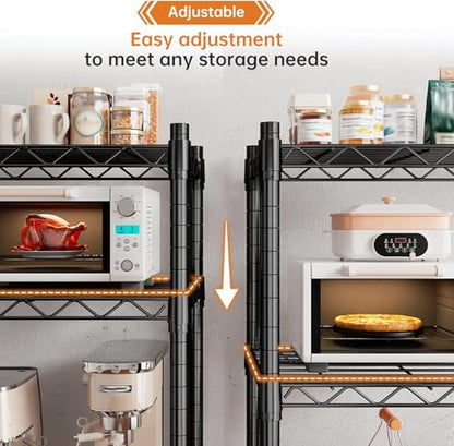 REIBII 72''H Metal Shelving 5-Tier Storage Shelves,1100lbs, Kitchen Pantry - color: Black, size: 72"H x 36"W x 14"D 5 Tier