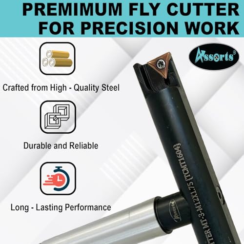 7″ Balanced Fly Cutter Indexable Face Milling Cutter with MT3 Shank (M12 × 1.75 Drawbar Thread), Single TCMT1604 Insert, Torx Screw & Star Key Included - size: 7" Fly Cutter MT‑3 Shank and M12×1.75 (TCMT‑1604)