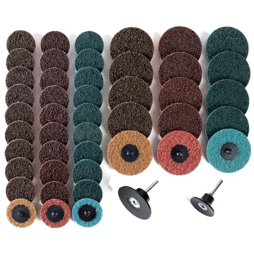2 and 3 Inch Ssanding Disc 47Pcs Assorted Quick Change Sanding Discs Set with 1/4" Shank Holder Die Grinder Sanding Disc Surface Conditioning Discs for Burr Finish Rust Paint Removal - style: 47PCS（2" and 3" set）
