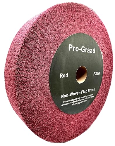 Red Bench Grinder Finishing Flap Brush Wheel 12" x 2", P320 Grit - style: 12" x 2" x 1-1/4" Red
