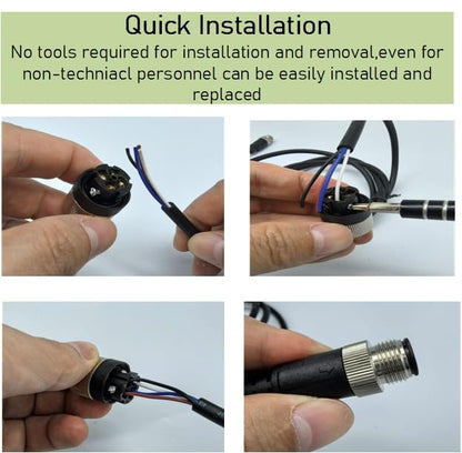 M12 5-Pin Male to Female Connector Cable – Industrial Waterproof Sensor Extension Wire, A-Coded Safe Signal Cord for Automation, Robotics, Machinery - size: 1m, style: 5pin Male to Female