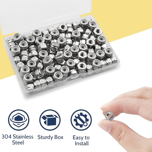 #6-32 Lock Nut, 190Pcs Stainless Steel Nylock Insert Locking Nuts - size: #6-32, 190 Pack