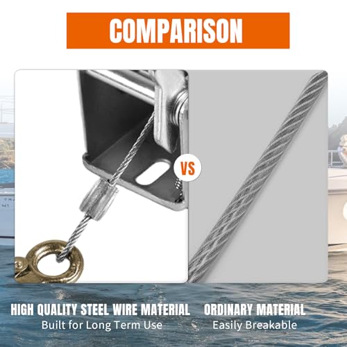 Jack Boss Hand Winch, 600 lbs Pulling Capacity, Boat Trailer Winch Heavy Duty Rope Crank with 23 FT Steel Cable, Manual Operated Hand Crank Winch for Trailer, Boat or ATV Towing - size: 600 lbs