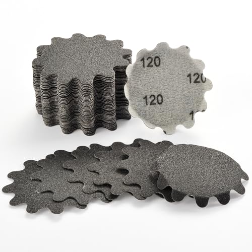2 Inch Sanding Discs 50Pcs, 120 Grit Flex Edge Wavy Sandpaper - style: 120 Grit
