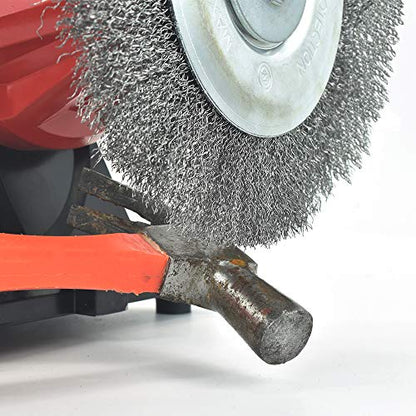 6in Wire Wheel Brush for Bench Grinder, Coarse Crimped Steel Wire 0.012" with 1/2" & 5/8" Arbor for Rust Removal - 2pack - style: 6in 2pcs