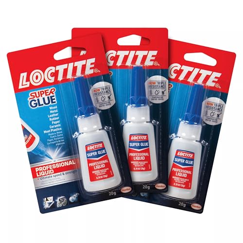 Loctite Super Glue Professional Liquid, Clear, 20g Bottle, 3 Pack - size: 3 Pack