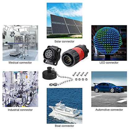 9 Pin Waterproof M20 Plastic Industrial Solder Connector 5A 250V - style: 9PIN