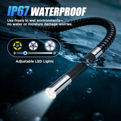 Two-Way Articulating Borescope, 210° Endoscope Camera with Light