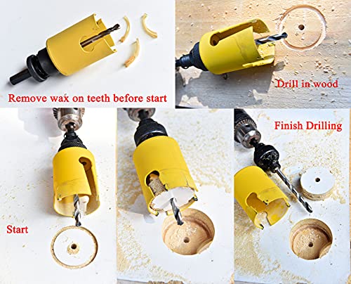 MaxTool 3-7/8"TCT Hole Saw 98mm Carbide Tip Holesaw 2.25" Deep with 5/8-18 Thread for Cutting Asphalt Brick Concrete MDF Tough Material; CT00Y57R356 - size: 3-7/8"