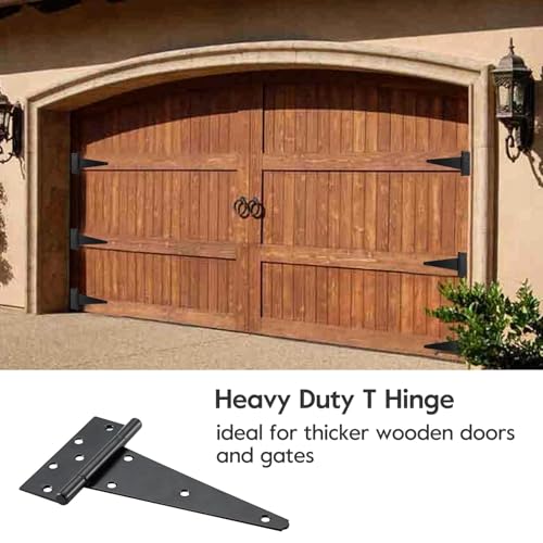 HOME MASTER HARDWARE 10" Heavy Duty Gate Hinges, 4 Pack T Strap Hinges - size: 10 in-4 Pack