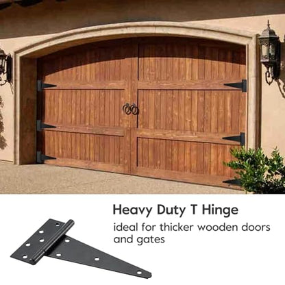 HOME MASTER HARDWARE 10" Heavy Duty Gate Hinges, 4 Pack T Strap Hinges - size: 10 in-4 Pack