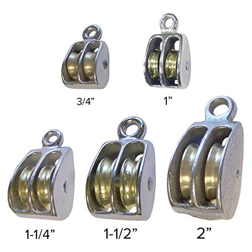 Rope and Cord | Double Rigid Eye Double Wheel Pulley 1-Pack | 2 Inches - size: 2" ( Rigid Eye Double ), style: 1-Pack