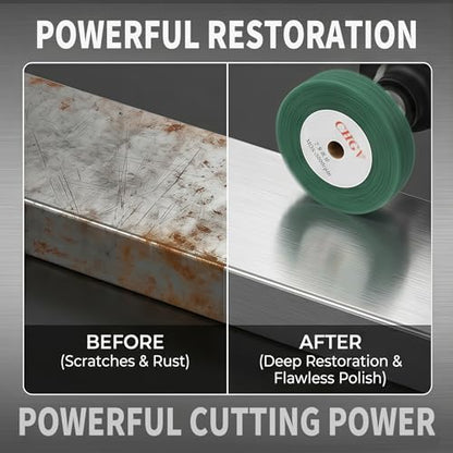 150mm x 50mm Non-Woven Nylon Polishing Burnishing Wheel, 240 Grit Wire Drawing Abrasive Flap Wheels 6" x 2" Polishing Flap Wheel for Stainless Steel Aluminum Copper Wood Metal(Green) - style: Green 6" x 2"