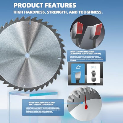 10-inch 40T Circular Saw Blade, 5/8-inch Shaft, Made of Hard Alloy Material, Suitable for Cutting Wood, Copper, Plastic, PVC, Acrylic, and Aluminum Strips.