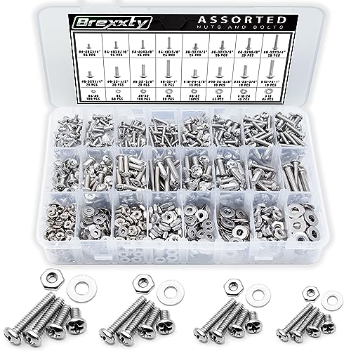 900 Pcs Nuts and Bolts Kit, Phillips Pan Head 304 Stainless Steel