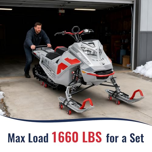 Snowmobile Dolly Heavy Duty with 3 Inch Caster Wheels V-Slide Steel Dollies