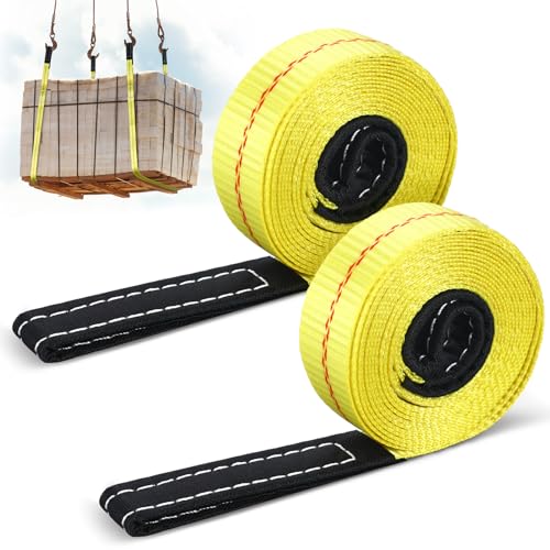 Shappy 2 Pcs 10' x 1" Lifting Sling Straps Heavy Duty Nylon Tree Saver - size: 10' X 1"