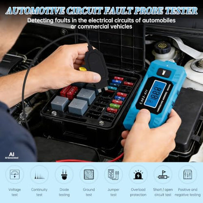 Car Fuse Tester,Automotive Circuit Tester(0.01A~19.99A) with Battery