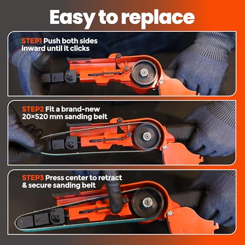 3/4" x 20.5" Air Belt Sander with 12Pcs Zirconia 40/60/80/120 Grit Belts - size: 3/4x20.5 Air Belt Sander