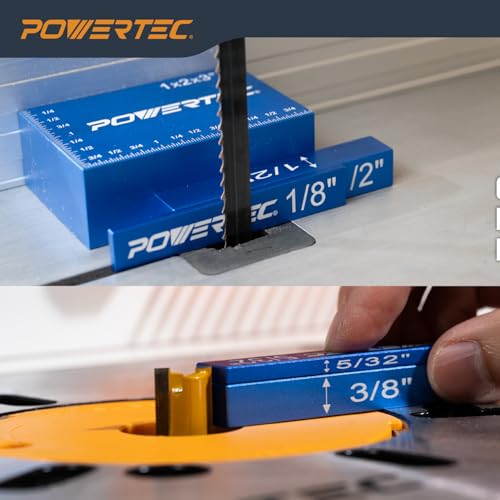 POWERTEC 15pcs Setup Blocks Height Gauge Set, Router Table Setup Bars for Router Bit/Table Saw Blade Height, Band Saw, Drill Press, Aluminum Marking Gauge for Carpenter, Woodworking (71843) - style: Router Setup Blocks