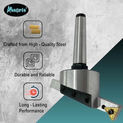 2" Inch (50 mm) Fly Cutter for Milling & Lathe Machines with Replaceable Carbide Insert – 3MT Shank (M12 x 1.75 mm) - size: 3MT Shank (M12 x 1.75 mm)