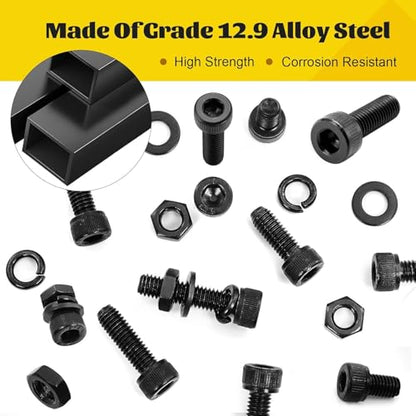 480PCS M4 Socket Head Screws Assortment Kit,M4x6/8/12/16/20/30 mm - size: M4 480pcs