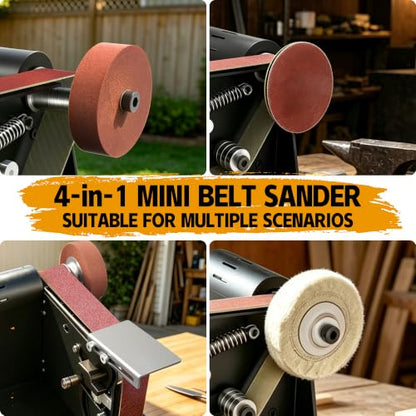 SporGain Mini Belt Sander, 4-in-1 Small Belt Grinder, 20"x1.2" Sanding Belt